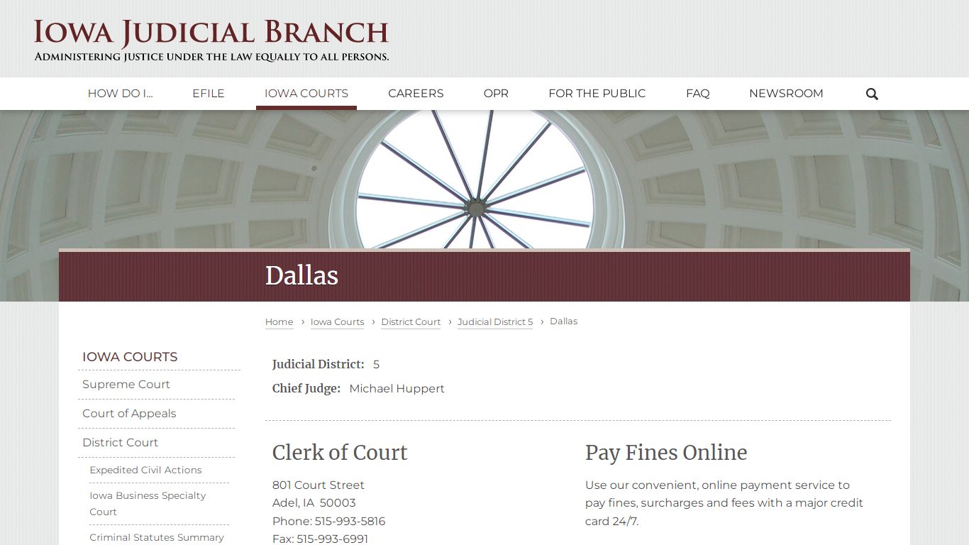 Dallas | Judicial District 5 | Iowa Judicial Branch